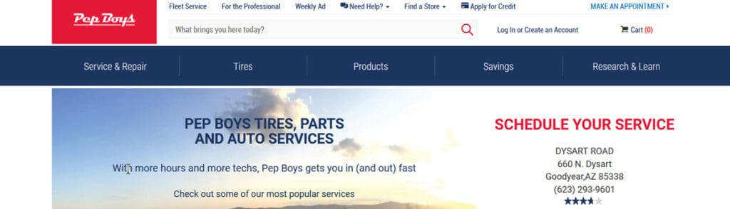 Pep Boys Homepage