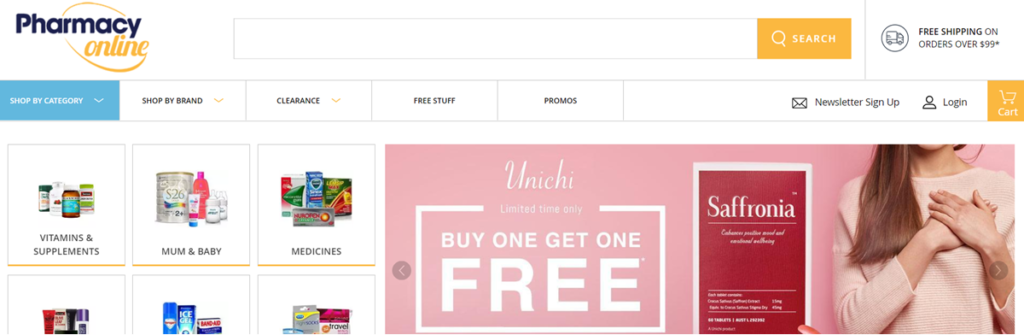 Pharmacy Online Homepage Screenshot