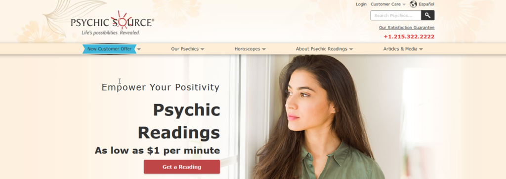 Psychic Source Homepage Screenshot