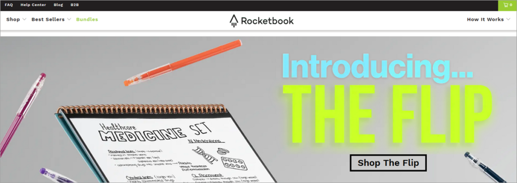 Rocketbook Homepage Screenshot