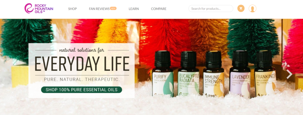Rocky Mountain Oils Homepage Screenshot