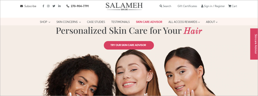Salameh Skin Care Homepage