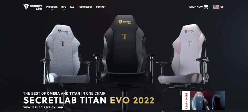 Secretlab Chairs Homepage