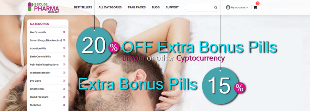 Securepharmaonline Homepage Screenshot