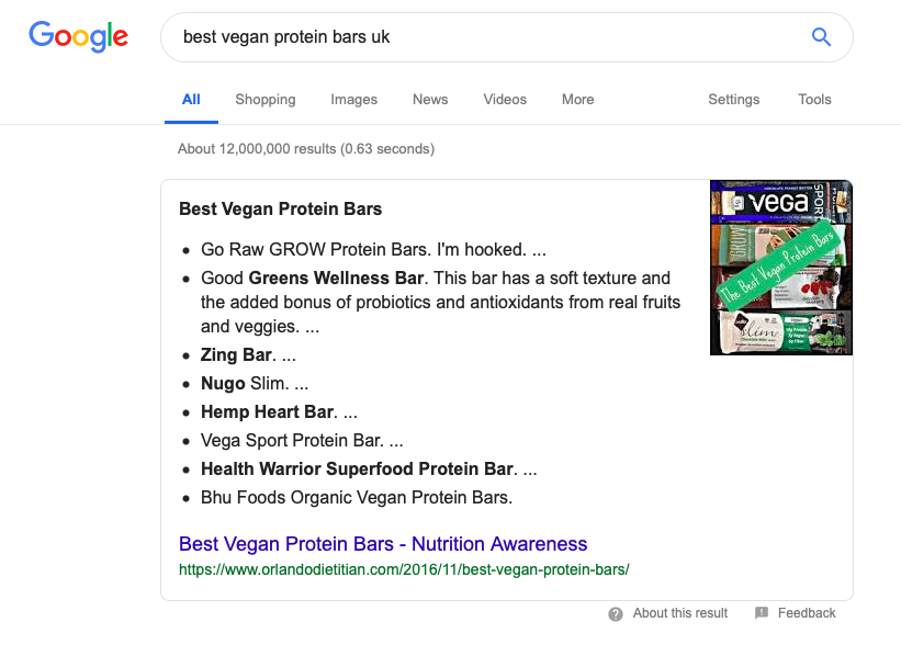 Serp Feature Example