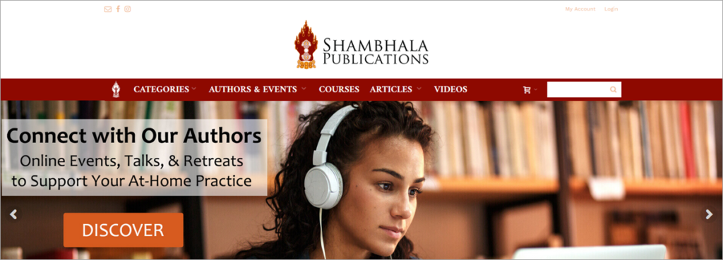 Shambhala Publications Homepage Screenshot
