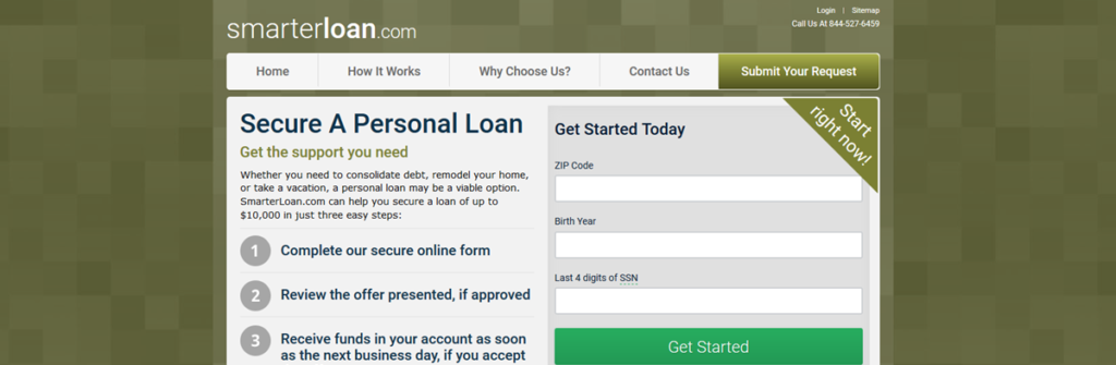 Smarterloan Homepage Screenshot