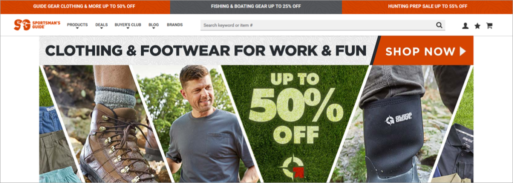 Sportsmans Guide Homepage Screenshot