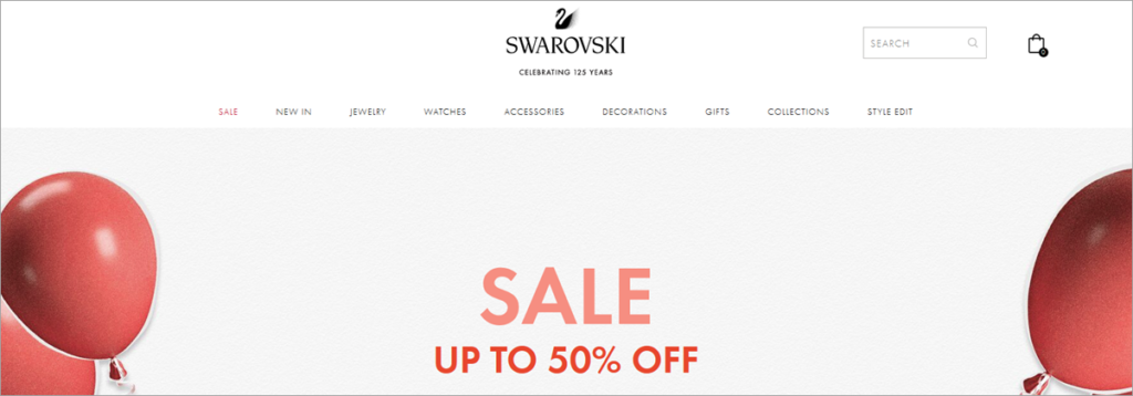 Swarovski Homepage Screenshot