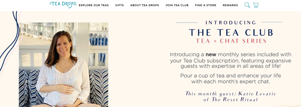 Tea Drops Homepage Screenshot