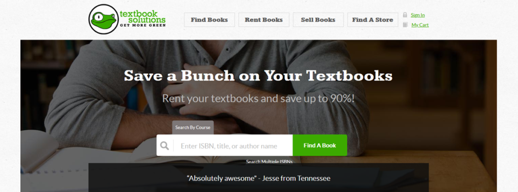 Textbook Solutions Homepage Screenshot