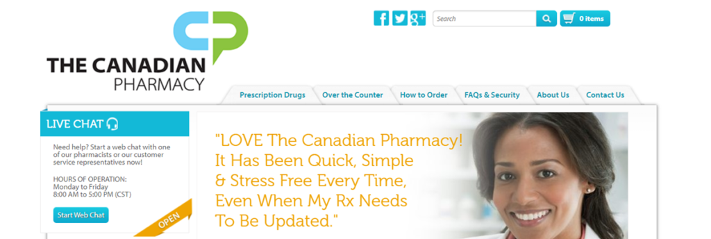 The Canadian Pharmacy Homepage Screenshot