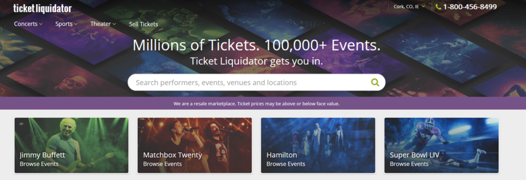 Ticket Liquidator Homepage Screenshot