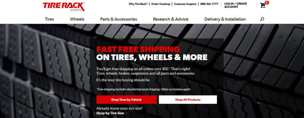 Tire Rack Homepage