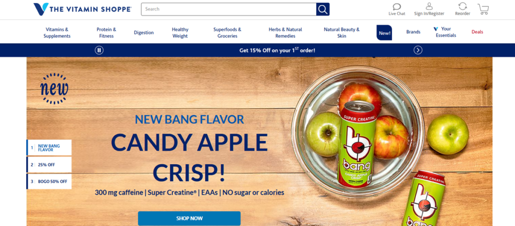 Vitamin Shoppee Homepage Screenshot