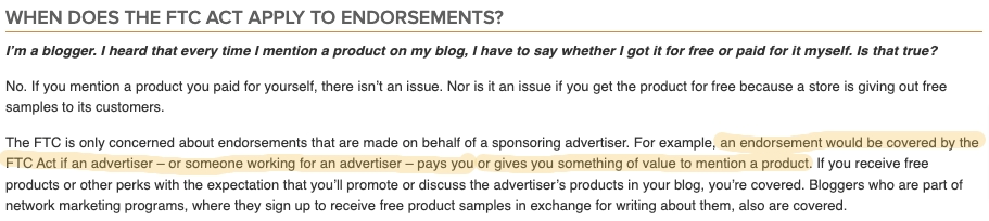 Ftc Guidelines