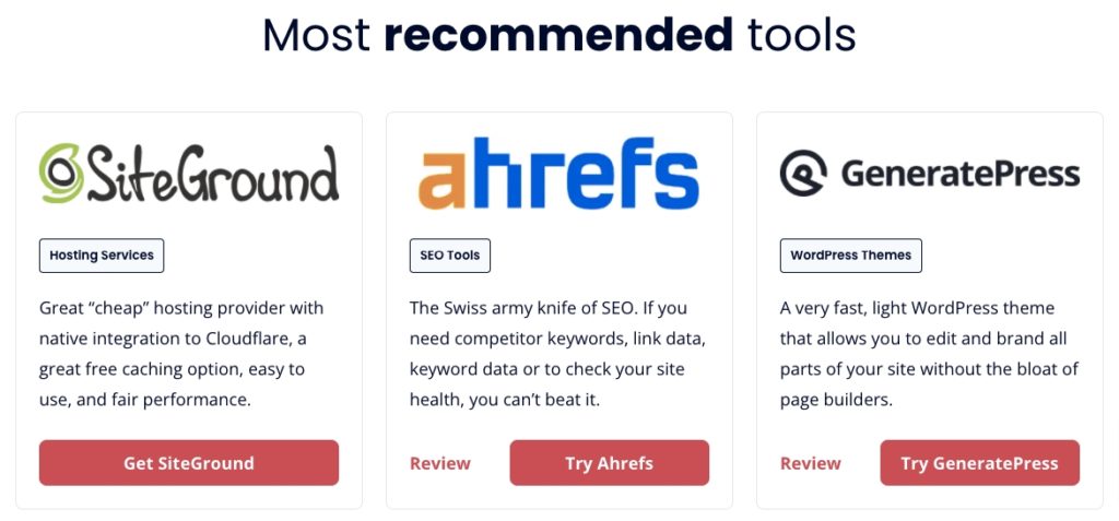 Recommended Tools Ah