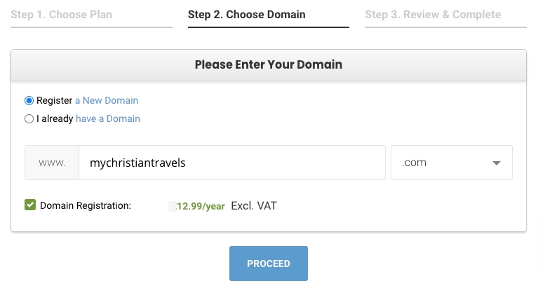 Siteground Choose Domain