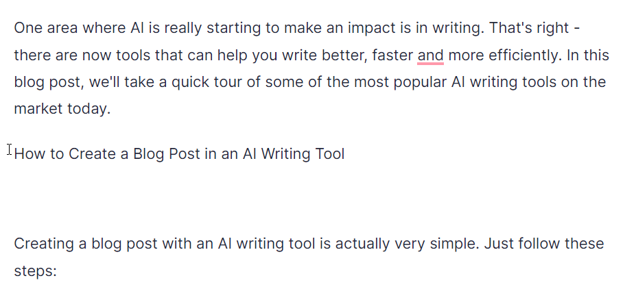 AI Writing Post Transitions