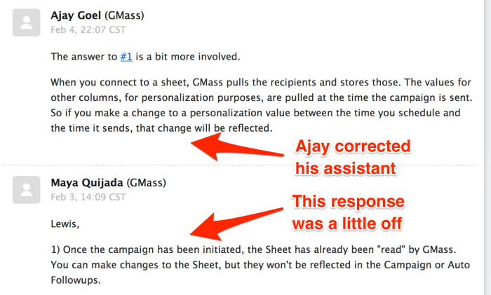 Gmass-Review-8 GMass changes to personalization between campaign is scheduled and sent