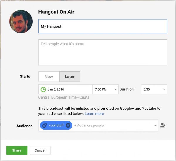 Google Crea Hangout in diretta