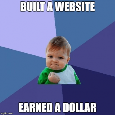 costruito un sito web guadagnato un dollaro