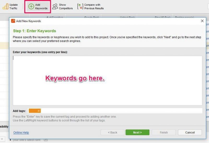 SEO Power Suite Keywords Adding SEO Power Suite Keywords Adding
