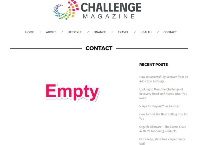 Challengemagazine.com Contact Page Challengemagazine.com Contact Page