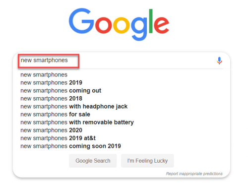 Completamento automatico di Google4 Completamento automatico di Google